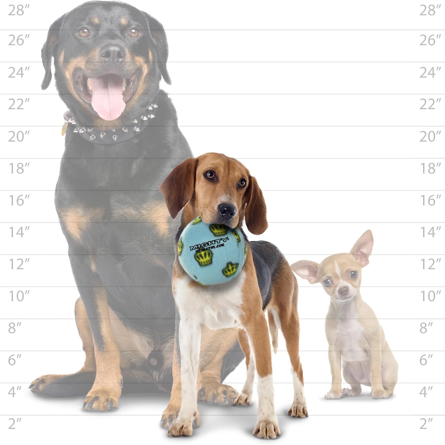 MIGHTY Tuffy 2 Pack Medium Ball Dog Toy: Ultra Durable Plush Toy with Multiple Layers & Reinforced Seams, Washable and Floats, Vinyl Ball & Fleece