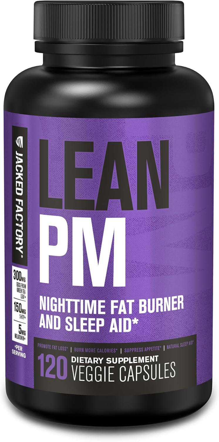 Jacked Factory Lean PM Night Time Fat Burner, Sleep Aid Supplement