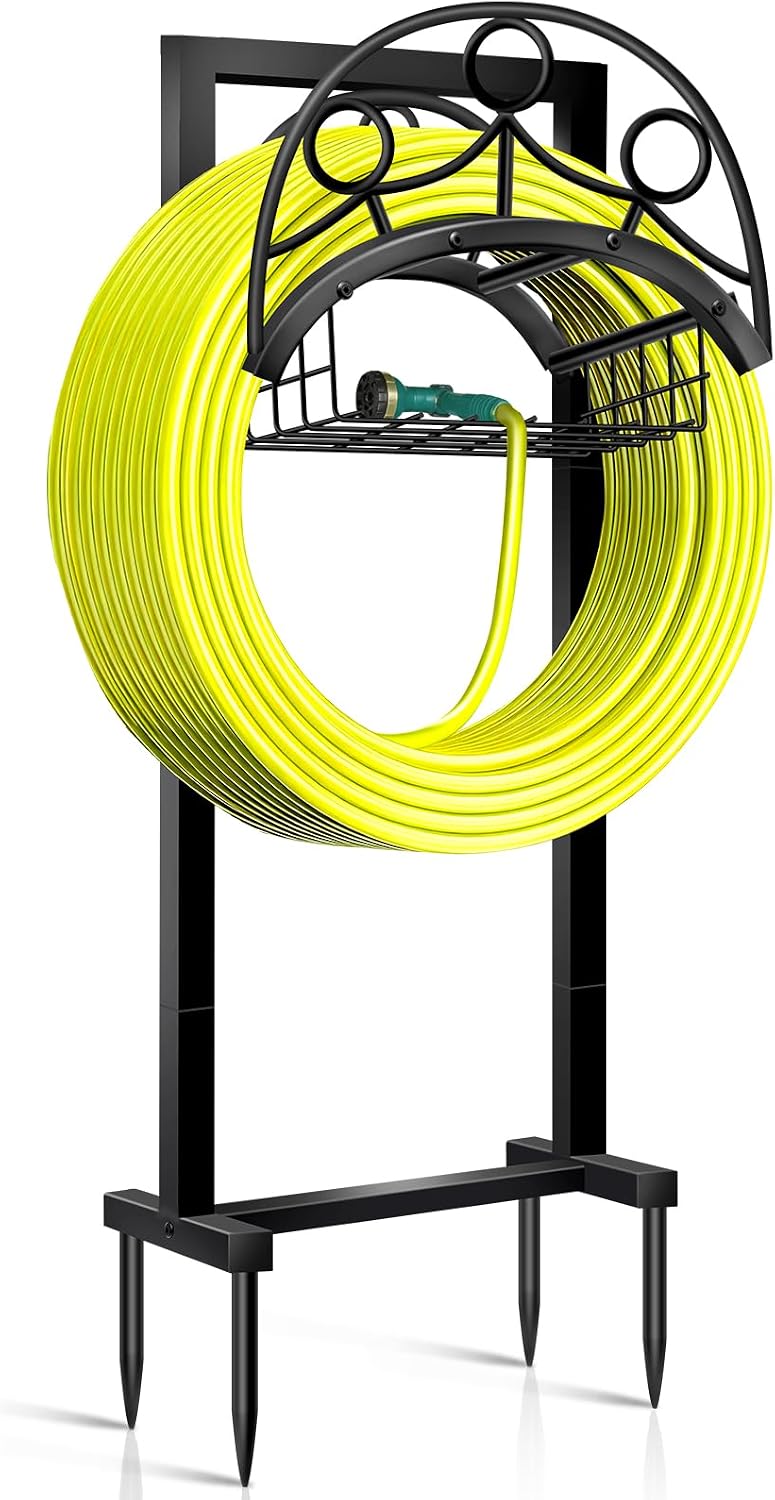 Garden Hose Holder – Detachable Water Hose Holders Stand, Holds 160-Feet Hose