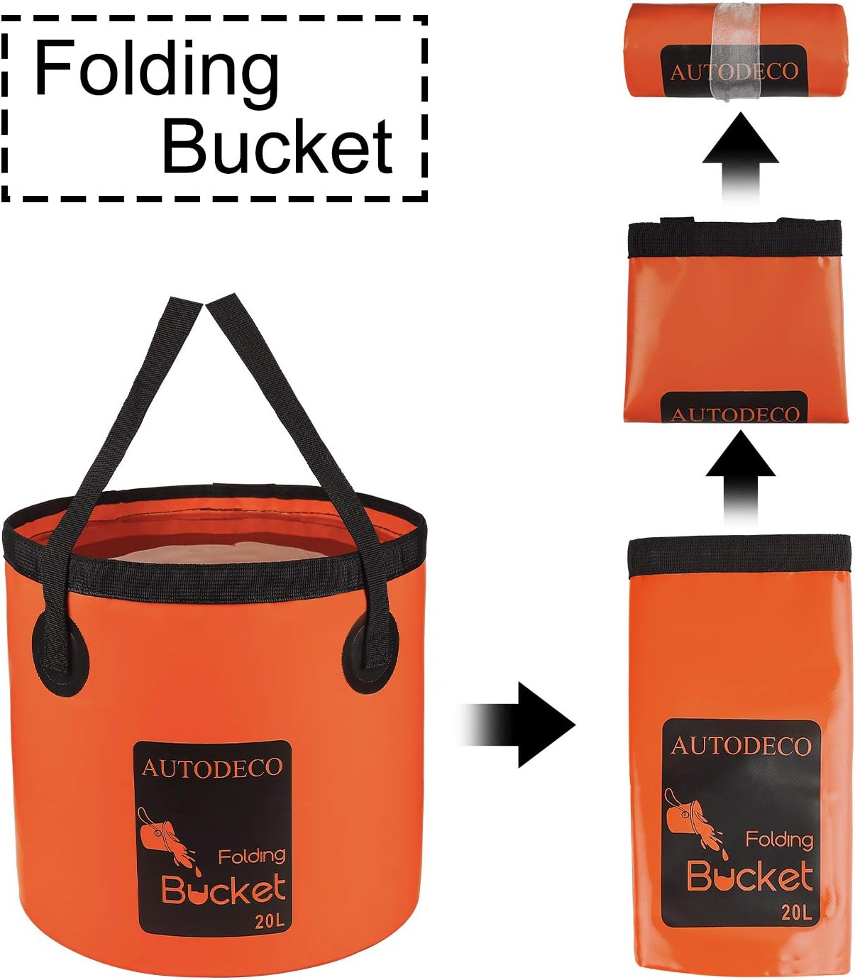 Collapsible Bucket 5 Gallon Container Folding Water Bucket Portable Wash Basin 20L