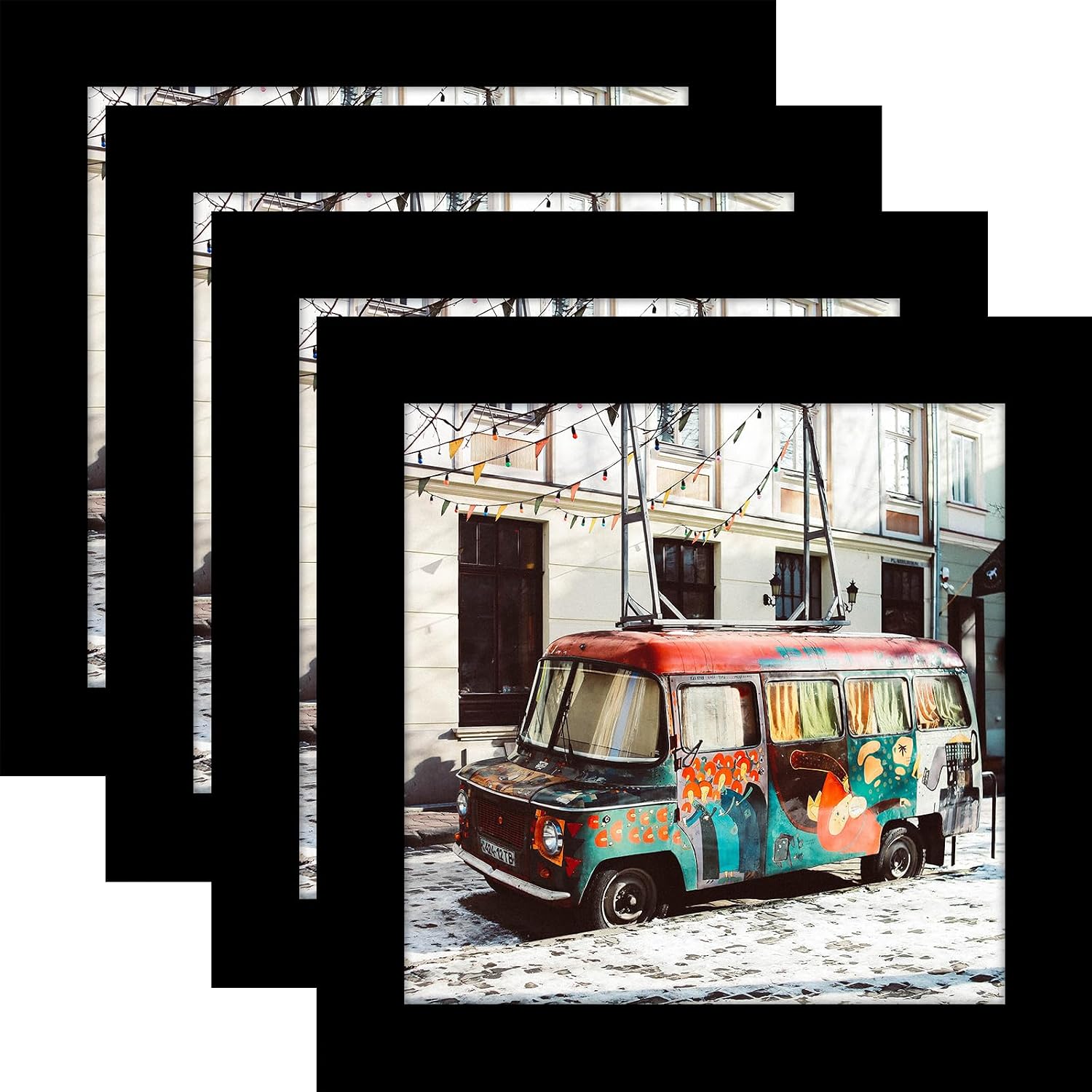 WUTL 8x8 Black Picture Frames Square