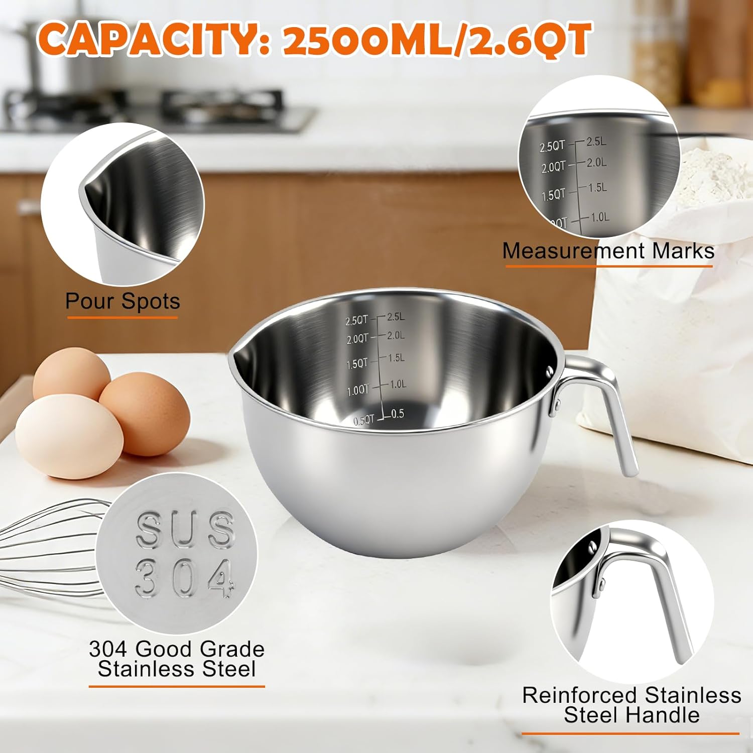 Stainless Steel Double Boiler Melting Pot, Double Boilers for Stove Top