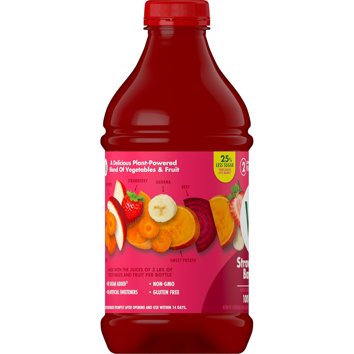 V8 Blends 100% Juice Pomegranate Blueberry Juice, Fruit and Vegetable Juice Blend, 46 Fl Oz Bottle