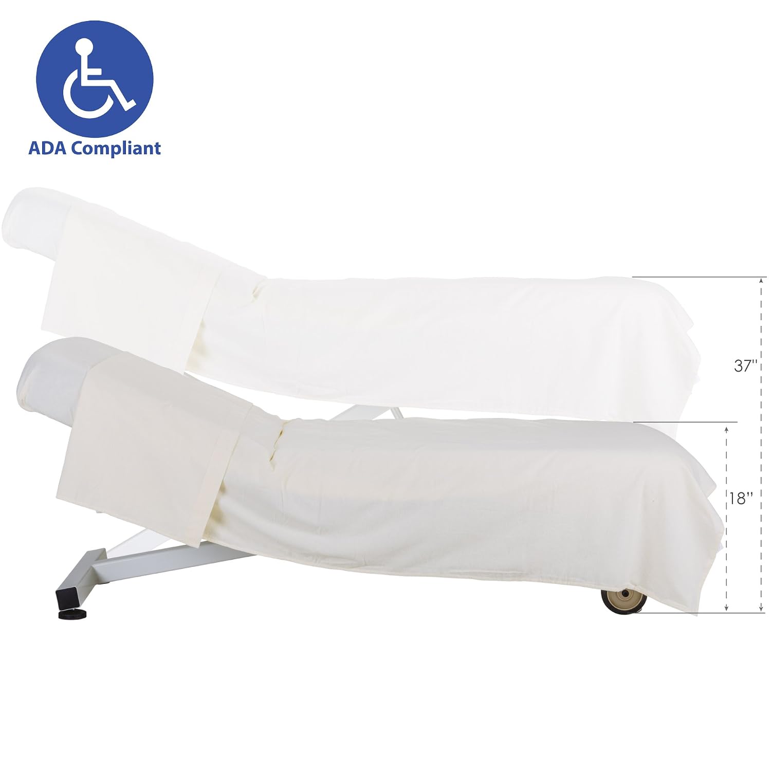 EarthLite Ellora Electric Lift Massage Table, Flat Table Top, Made in USA, 32" x 73, Black