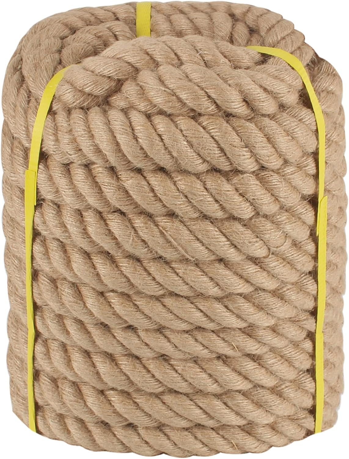 Jute Rope 1 in x 100 ft Thick Twisted Manila Ropes Natural Hemp Rope for Swing Bed, Railing, Crafts, Docks, Tug of War, Decorating, Nautical, Landscaping, Hammock