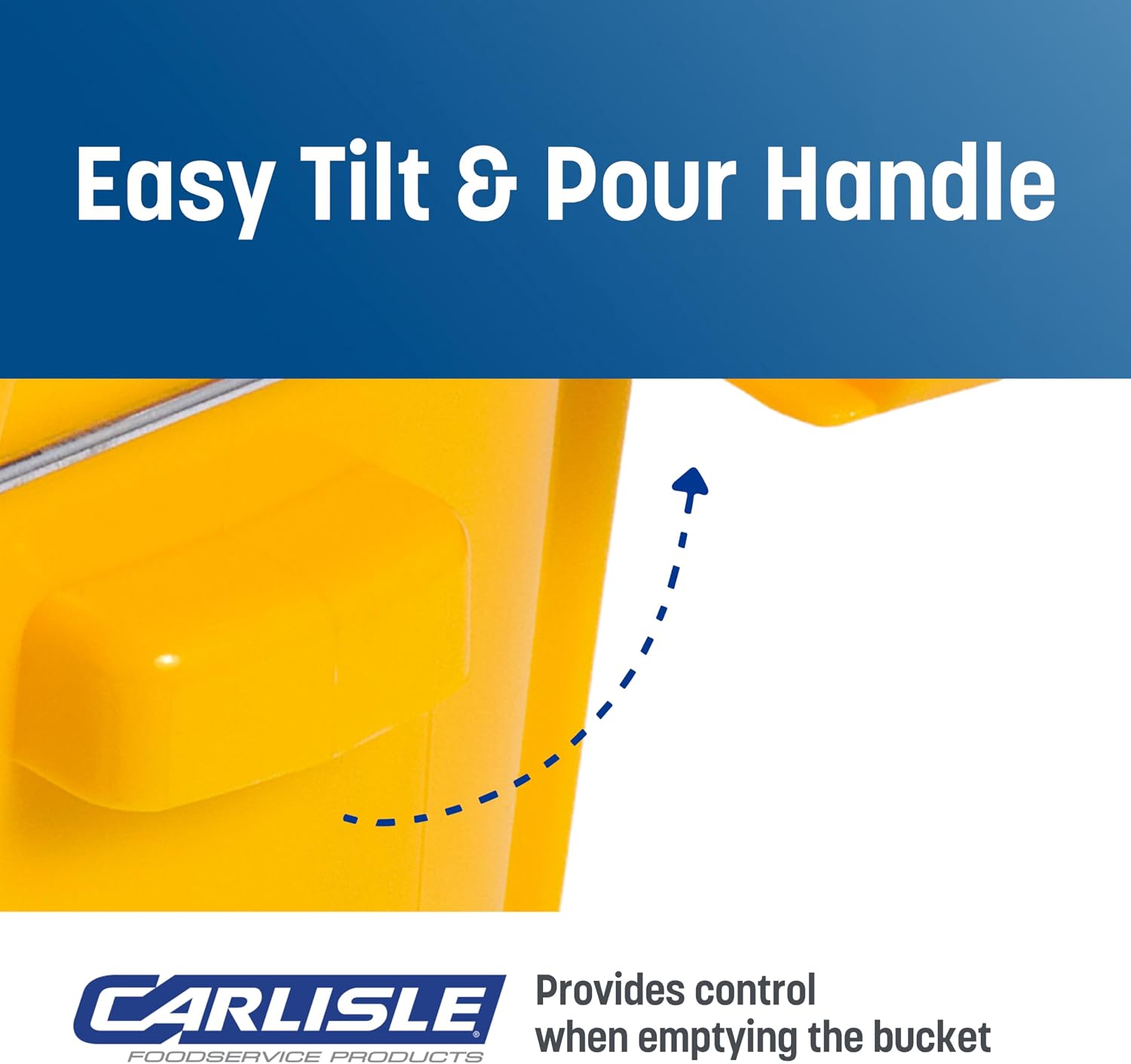 Carlisle FoodService Products 26 Qt Mop Bucket with Side Wringer, Yellow | 18.5 x 16.5 x 16.5 Inches, 34.25-Inch Handle Height, 50,000-Cycle Wringer, Non-Marking Casters, Assembly Required