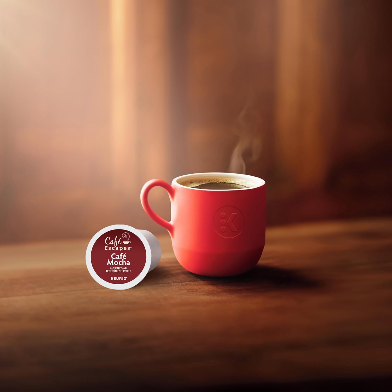Cafe Escapes, Cafe Mocha Coffee Beverage, Single-Serve Keurig K-Cup Pods, 48 Count (2 Boxes of 24 Pods)