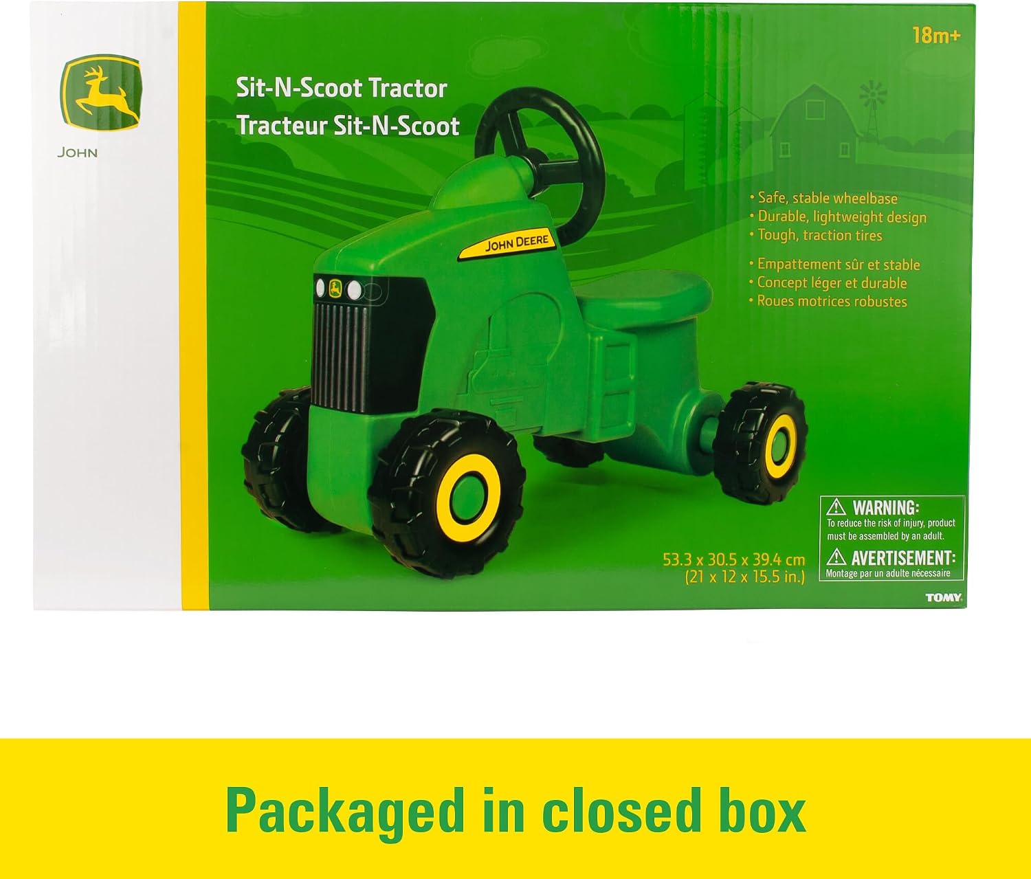 John Deere Ride On Toys Sit 'N Scoot Activity Tractor for Kids Ages 18 Months and Up, Green
