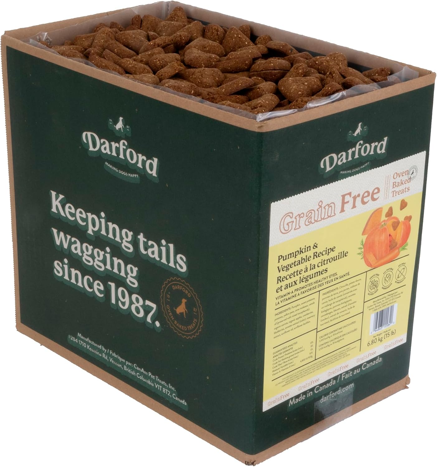 Darford Grain-Free Dog Treats – Pumpkin & Mixed Vegetables Recipe – Crunchy Oven-Baked Biscuits – No Corn