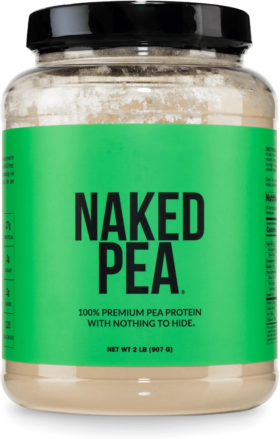 NAKED Pea - 5LB 100% Pea Protein Powder from North American Farms - Unflavored Vegan Pea Protein Isolate - NSF Certified, Plant Protein Powder, Easy to Digest - 76 Servings
