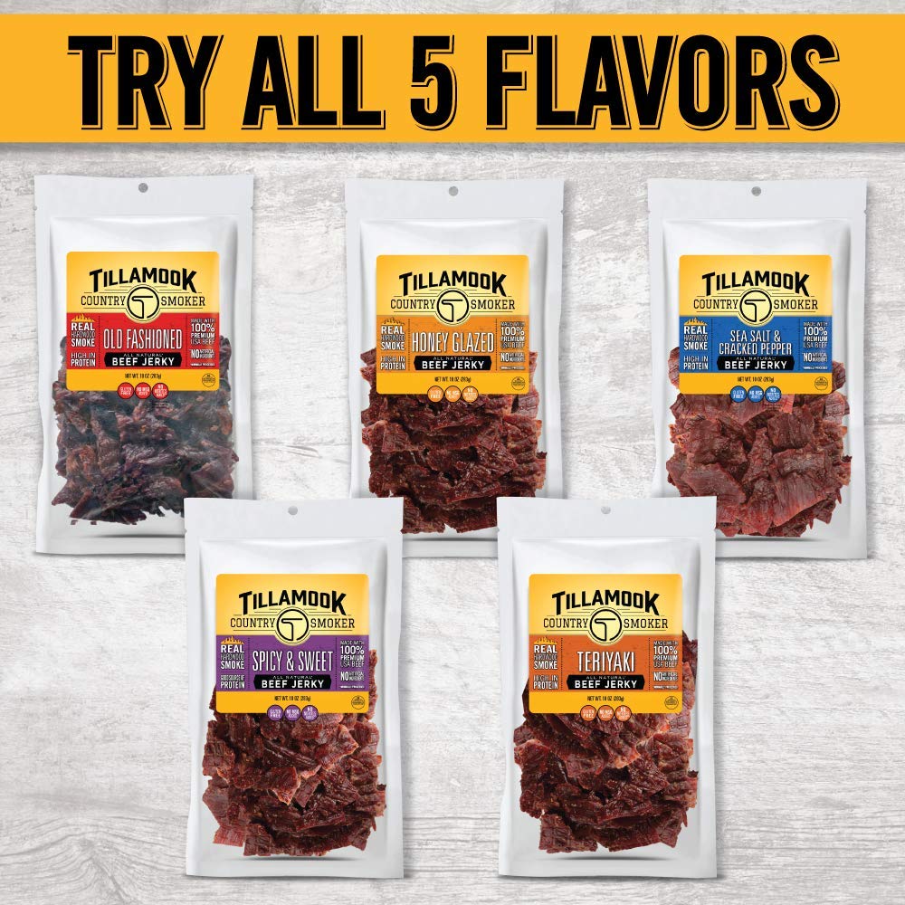 Tillamook Country Smoker Real Hardwood Smoked Beef Jerky, Teriyaki, 10 Ounce
