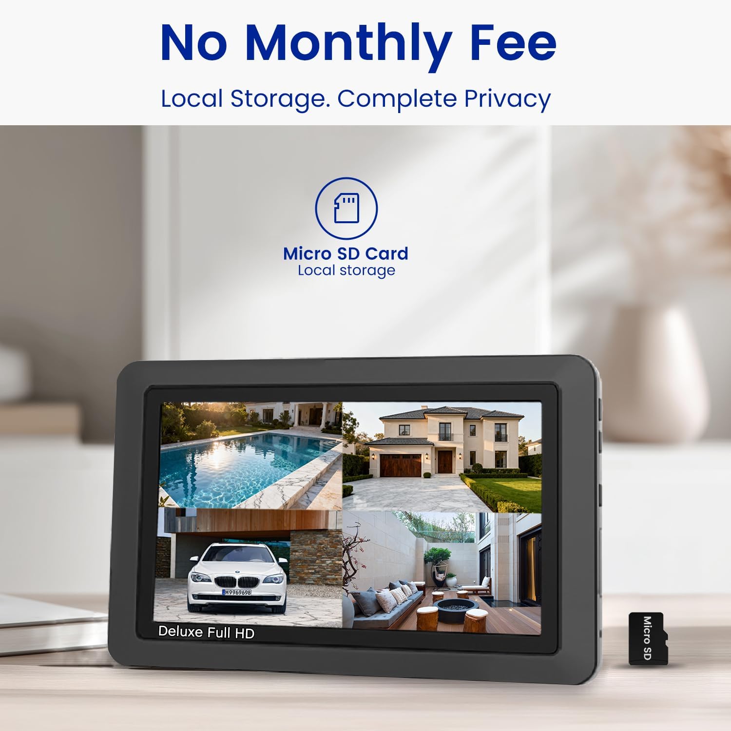 CasaCam Wireless Security Camera Air, 7 inch Monitor, 2 720p Cams, No Fees