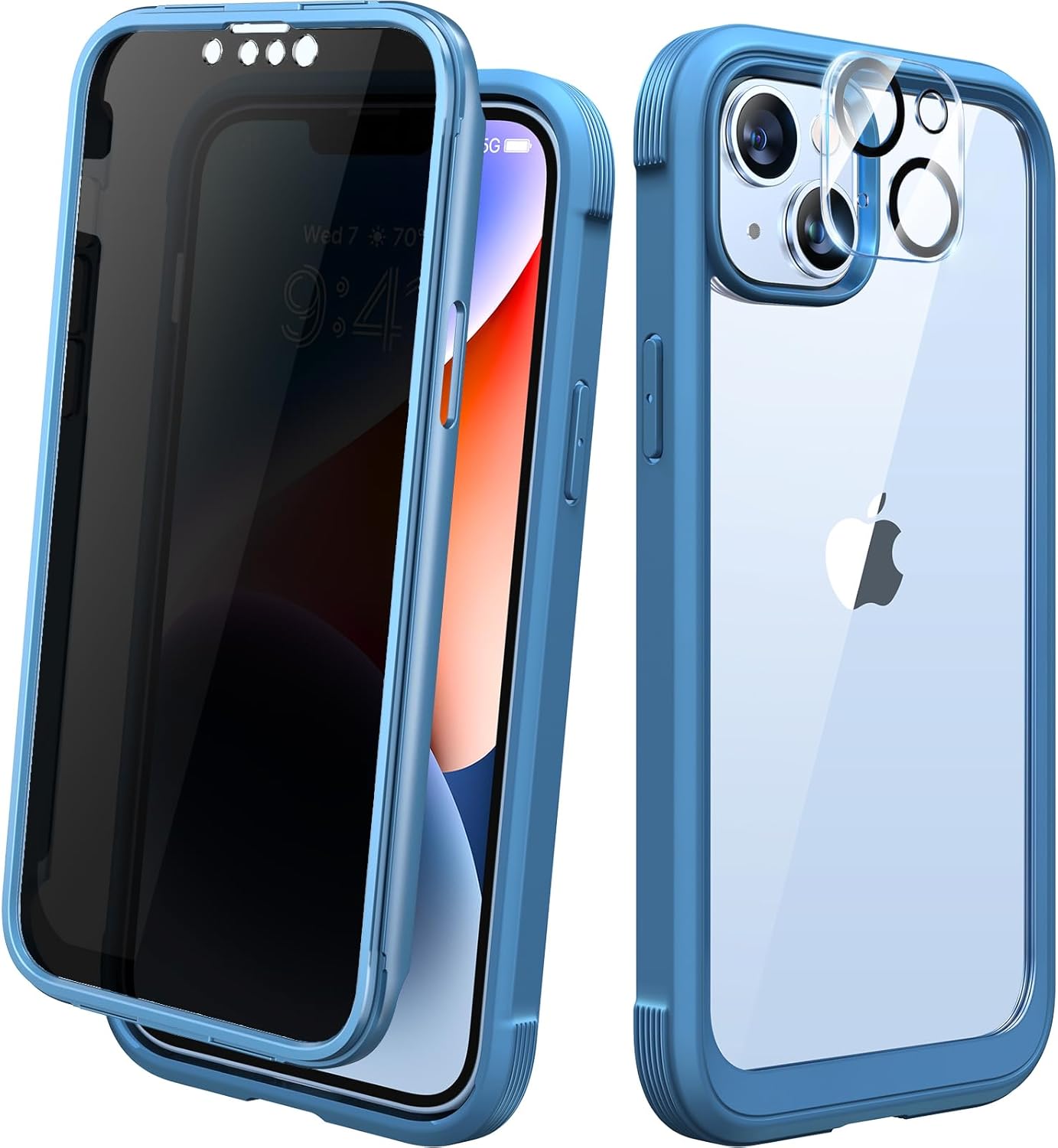 Diaclara Designed for iPhone 12 Mini Case, Full Body Rugged with Built-in Touch Sensitive Anti-Scratch Screen Protector