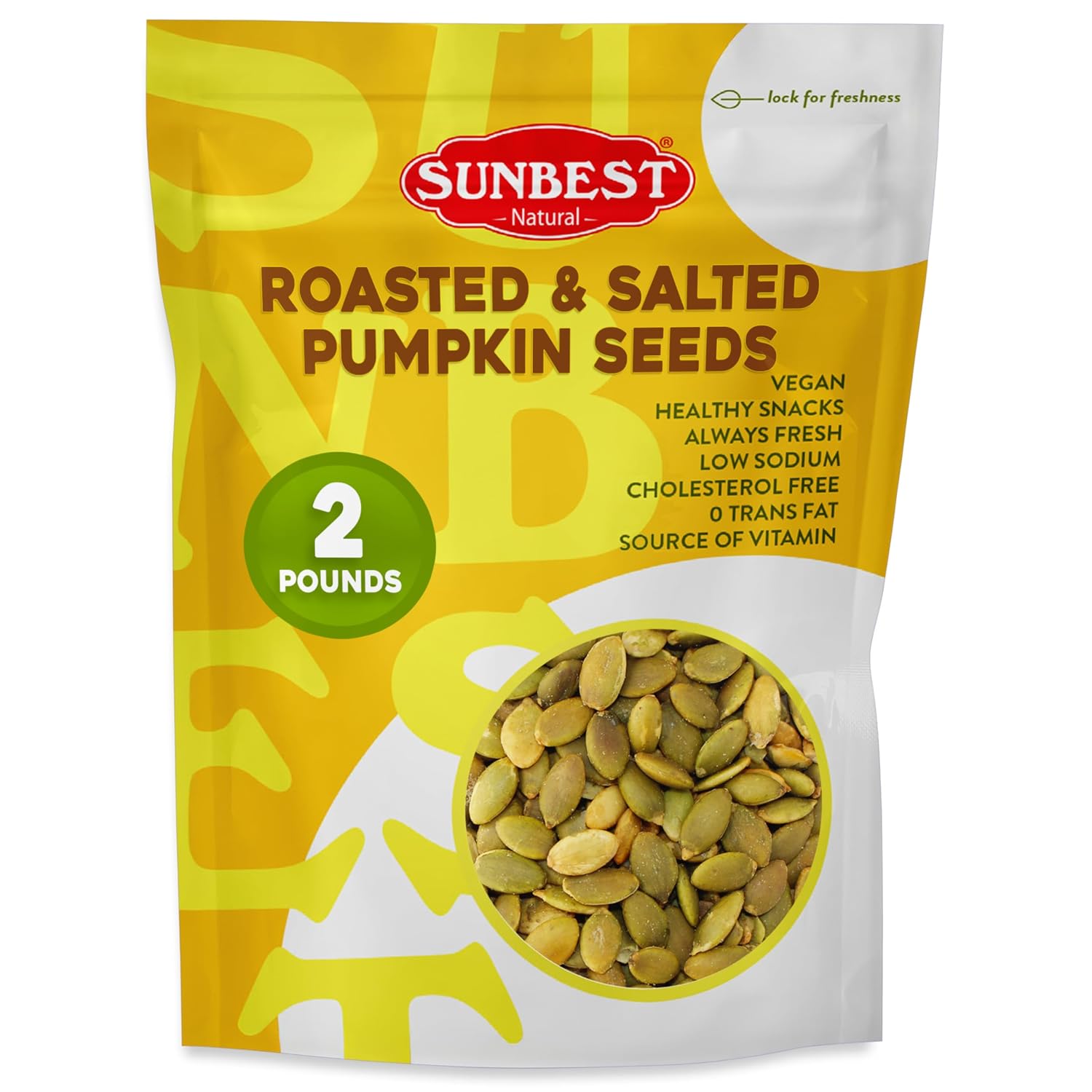 Sunbest Natural Raw Pumpkin Seeds, 2 lbs – Unsalted & Shelled – Whole Pepitas, Pumpkin Seeds to Eat – Great for Snacking, Baking & Topping – Rich in Essential Fatty Acids, Iron & Protein (32 oz)