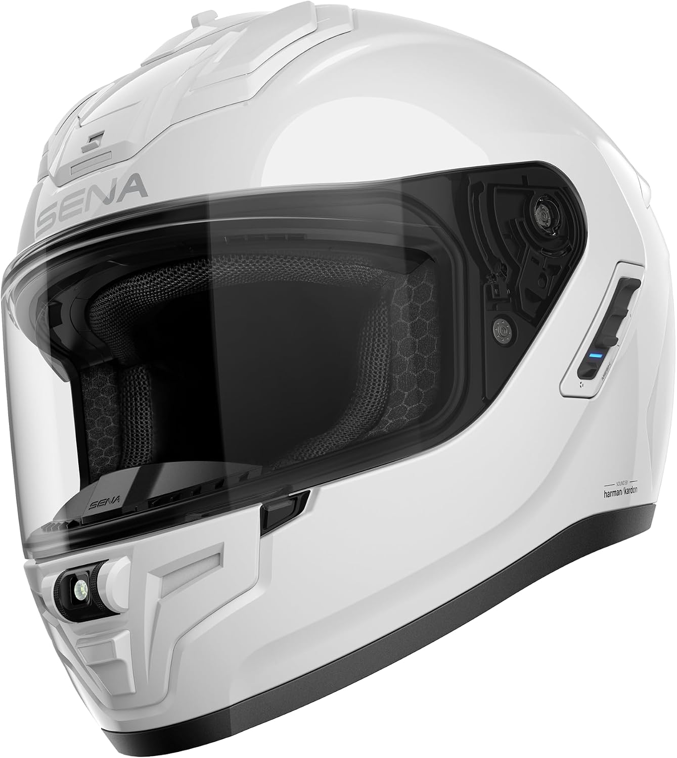 Sena Phantom and ANC Full Face Smart Motorcycle Helmet with Integrated Communications, LED Lighting, and 2nd Generation Sound by Harman Kardon