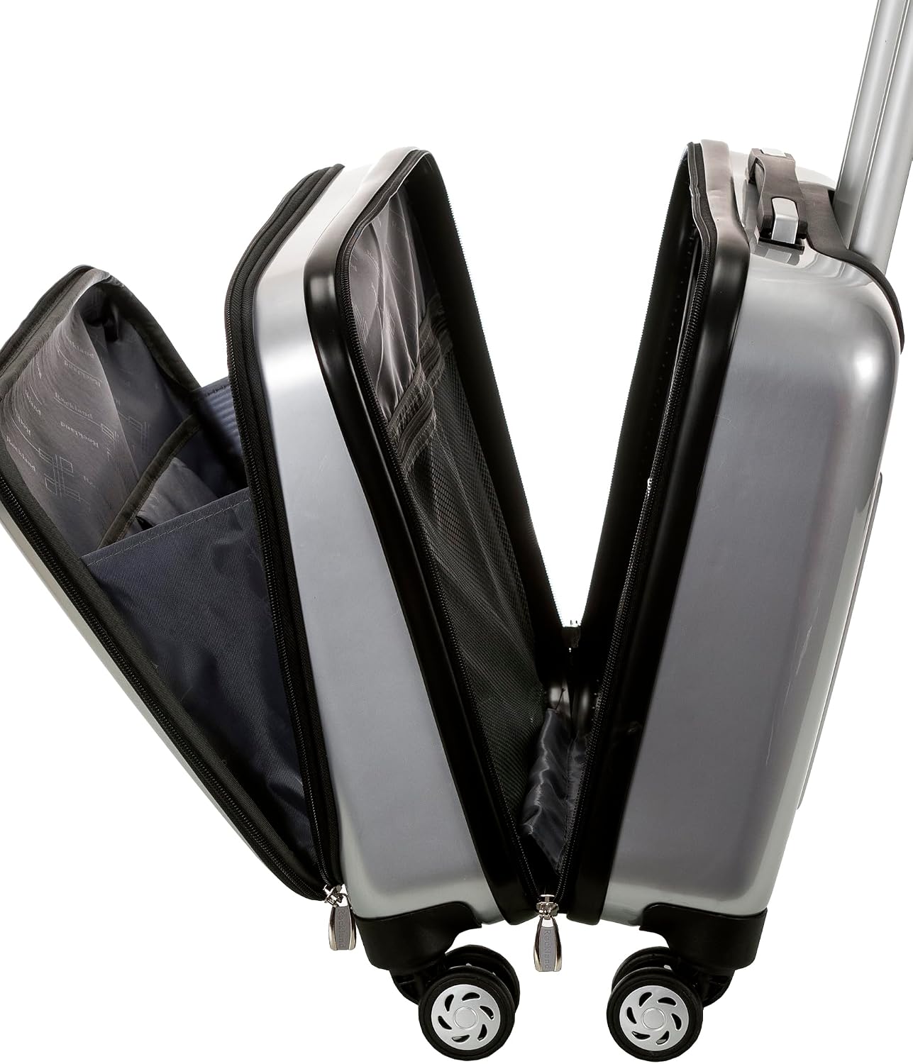 Rockland Revolution Hardside Rolling Computer Case, Carry-On, Silver