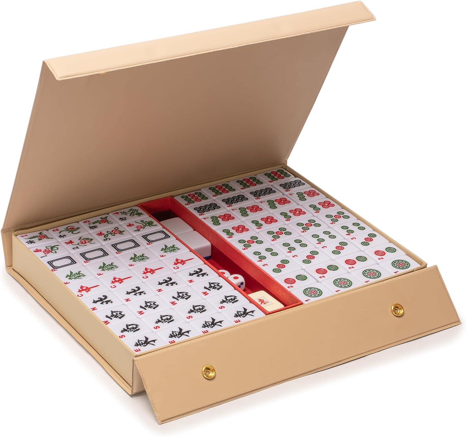 Yellow Mountain Imports Chinese Mahjong Set – Rouge Heritage – 146 Medium Tiles, Professional Set for Chinese-Style Play [中式麻將 專業套裝]