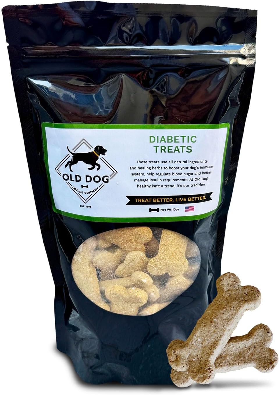Old Dog Cookie Company All Natural Diabetic Dog Treats – Vet Approved Dog Snacks | Best Healthy Chews for Dogs, Top Treat for Dogs | Low Glycemic
