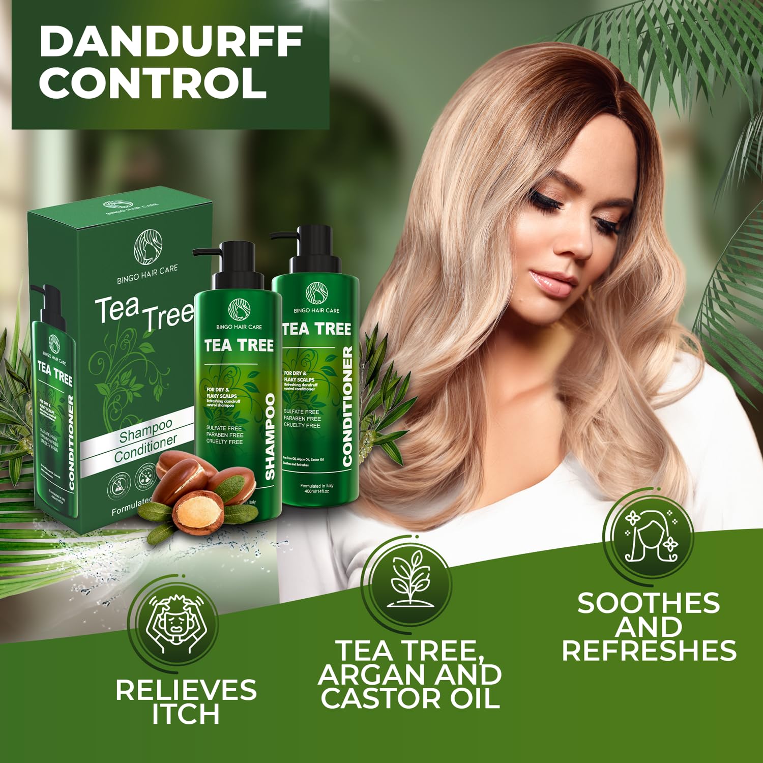 Moroccan Argan Oil Shampoo and Conditioner Set - Sulfate Free, Anti Frizz Hydrating Care for Women - Deep Moisturizing Treatment for Color, Keratin Treated, Curly, Damaged and Dry Hair