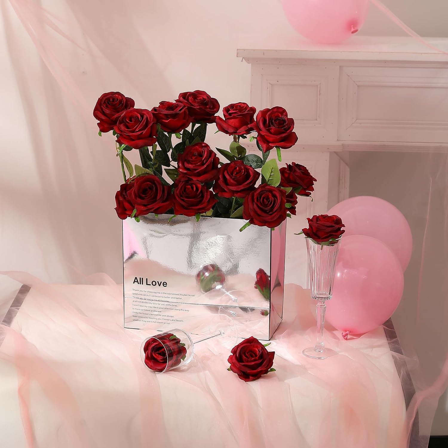 Hawesome 12PCS Artificial Silk Flowers Realistic Roses Bouquet Long Stem for Home Wedding Decoration Party (Yellow, 6 Flowers 6 Buds)