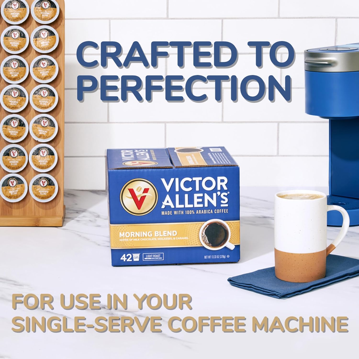 Victor Allen's Coffee Morning Blend, Light Roast, 12 Count, Single Serve Coffee Pods for Keurig K-Cup Brewers