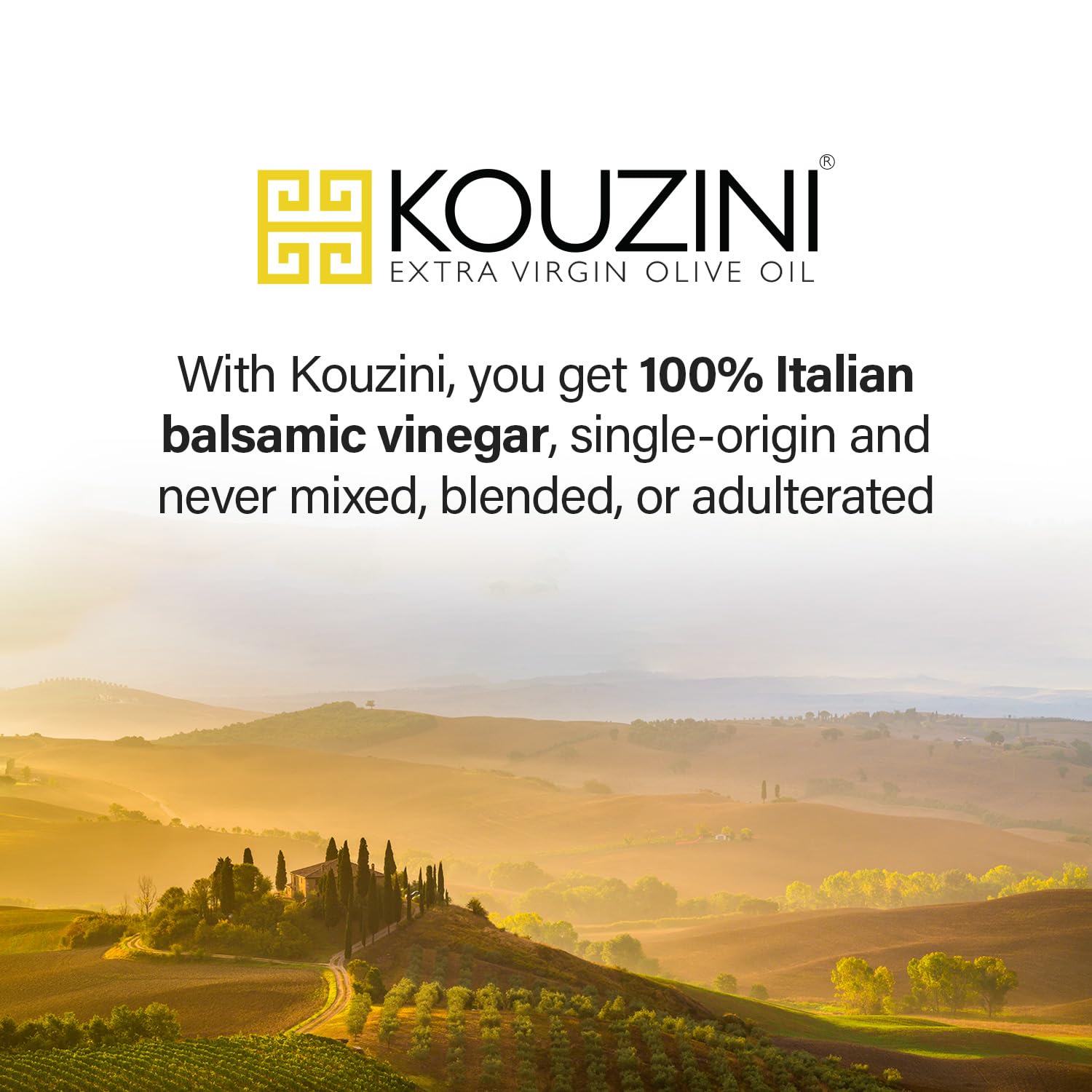 Kouzini Ultra-Premium Peach White Balsamic Vinegar, Aged, No Added Sugars or Preservatives, Ideal for Salads, Meats, Fish, Pizza, & Bread Dipping, Luxurious Balsamic Vinegar of Modena, 250ml