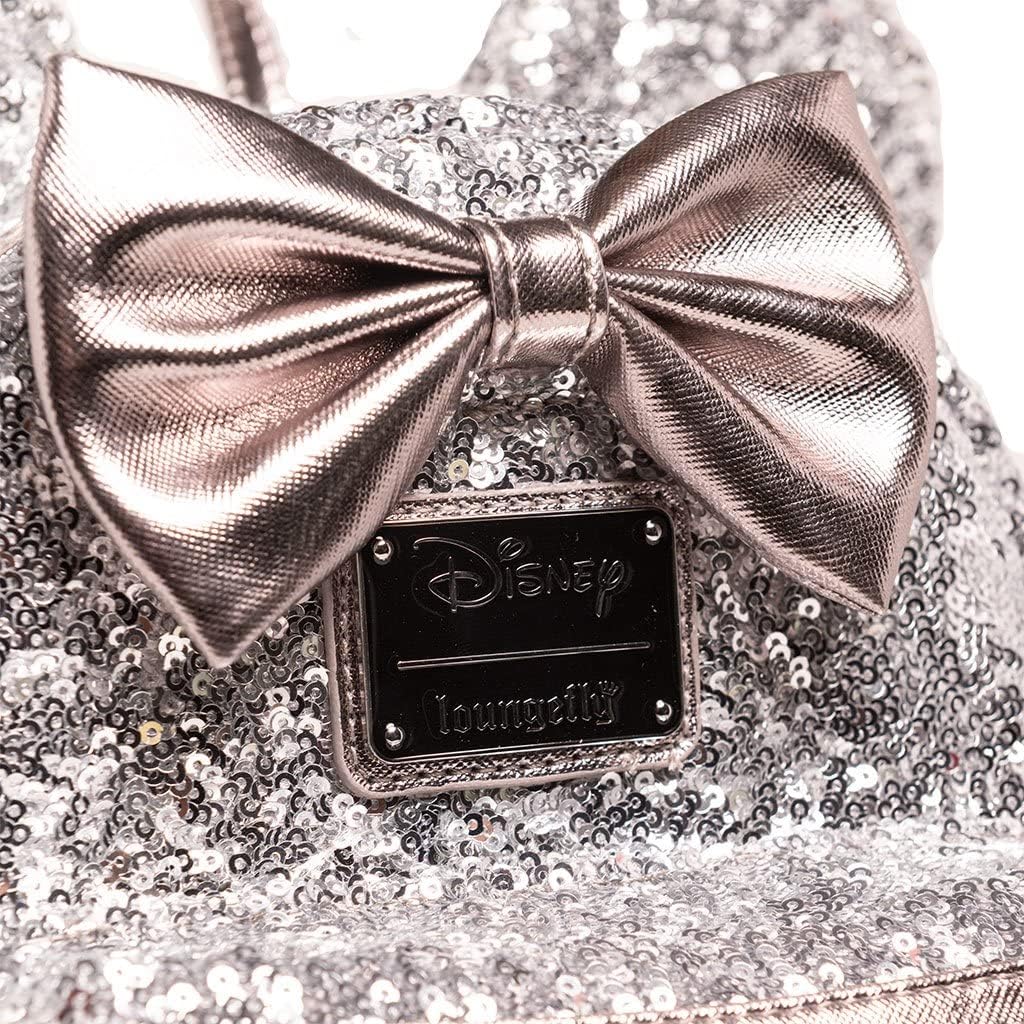 Loungefly Disney Minnie Mouse Silver Sequin Mini Backpack