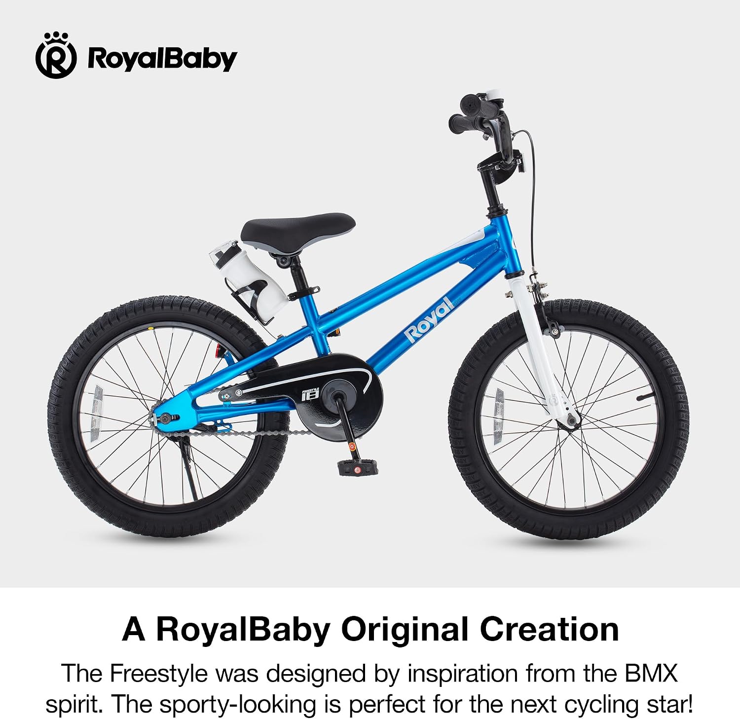 RoyalBaby Freestyle Kids Bike 12 14 16 Inch with Training Wheels, 18 Inch with Kickstand, Bicycle for Ages 3-10 Years Boys Girls