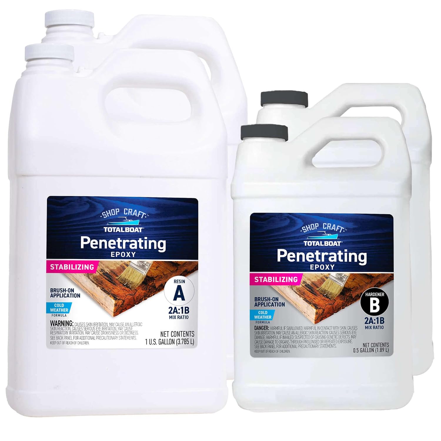 TotalBoat Clear Penetrating Epoxy Wood Sealer - 1.5 Quart Kit, Traditional | Ideal for Wood Rot Repair & Sealing Plywood; Marine-Grade Epoxy Hardens and Stabilizes; Waterproofs and Protects Outdoor Wood