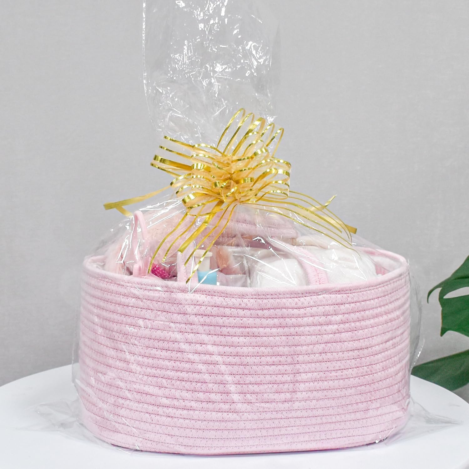 ABenkle Diaper Caddy Organizer - Cotton Rope Nursery Storage Basket for Baby Essentials, Boys & Girls Shower Gift, Changing Table Organizer