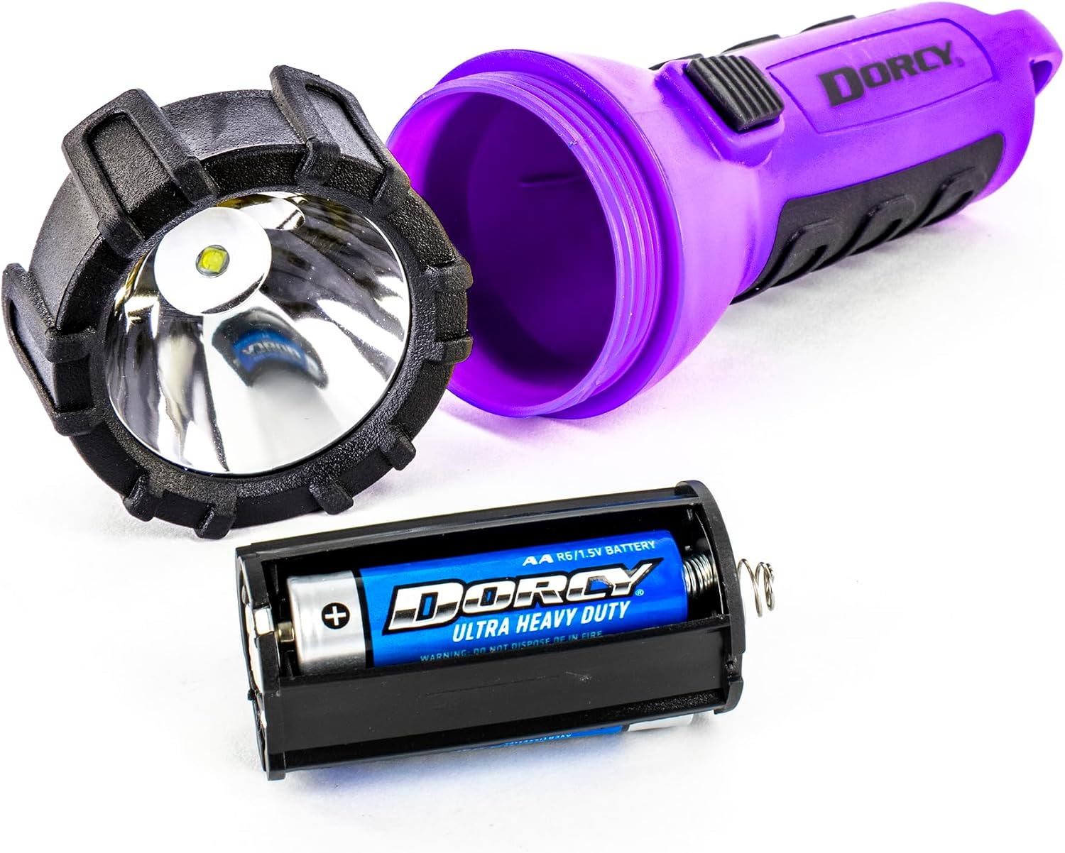 Dorcy 55 Lumen Floating Water Resistant LED Flashlight with Carabineer Clip, Purple (41-2508)