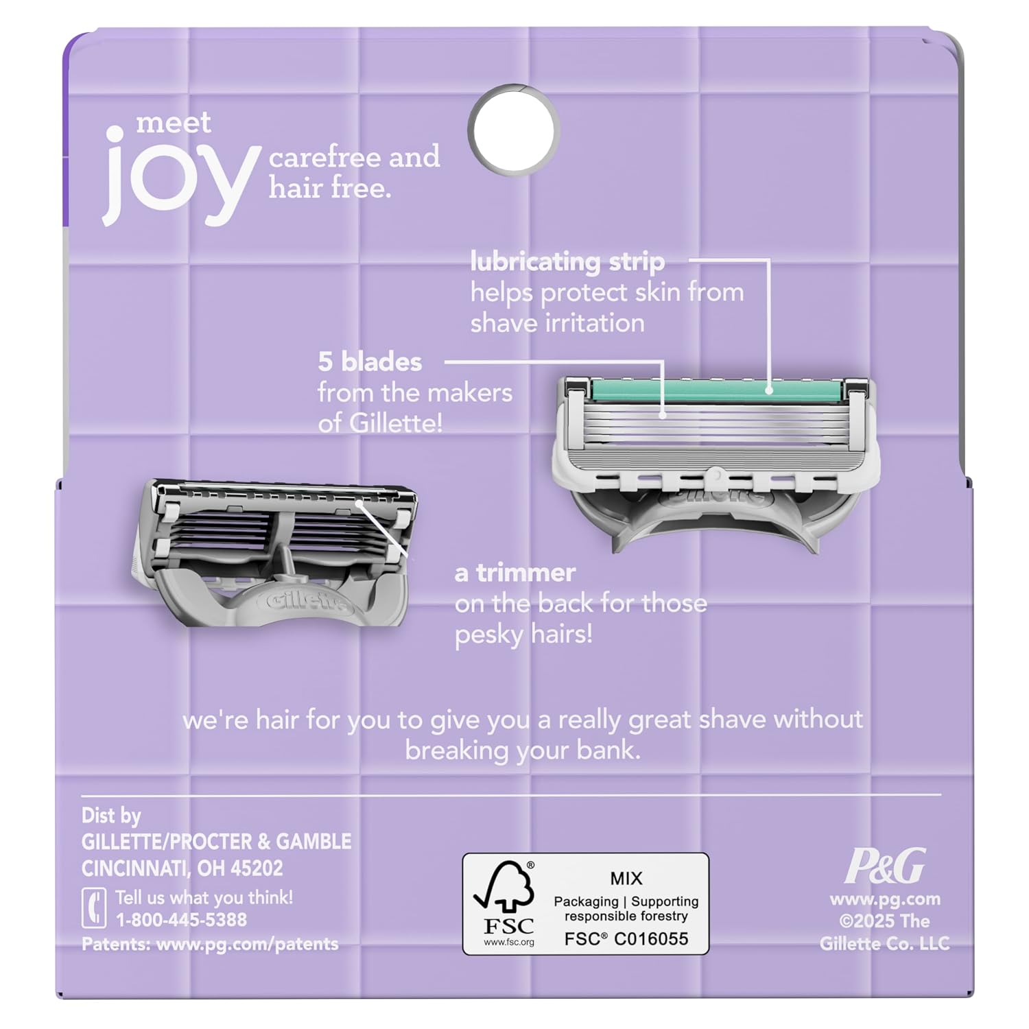 joy razor blade cartridge refill for women, 4 blade refills
