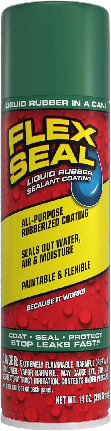 Flex Seal, 14 oz, 2-Pack, Black, Stop Leaks Instantly, Waterproof Rubber Spray On Sealant Coating, Perfect for Gutters, Wood, RV, Campers, Roof Repair, Skylights, Windows, and More