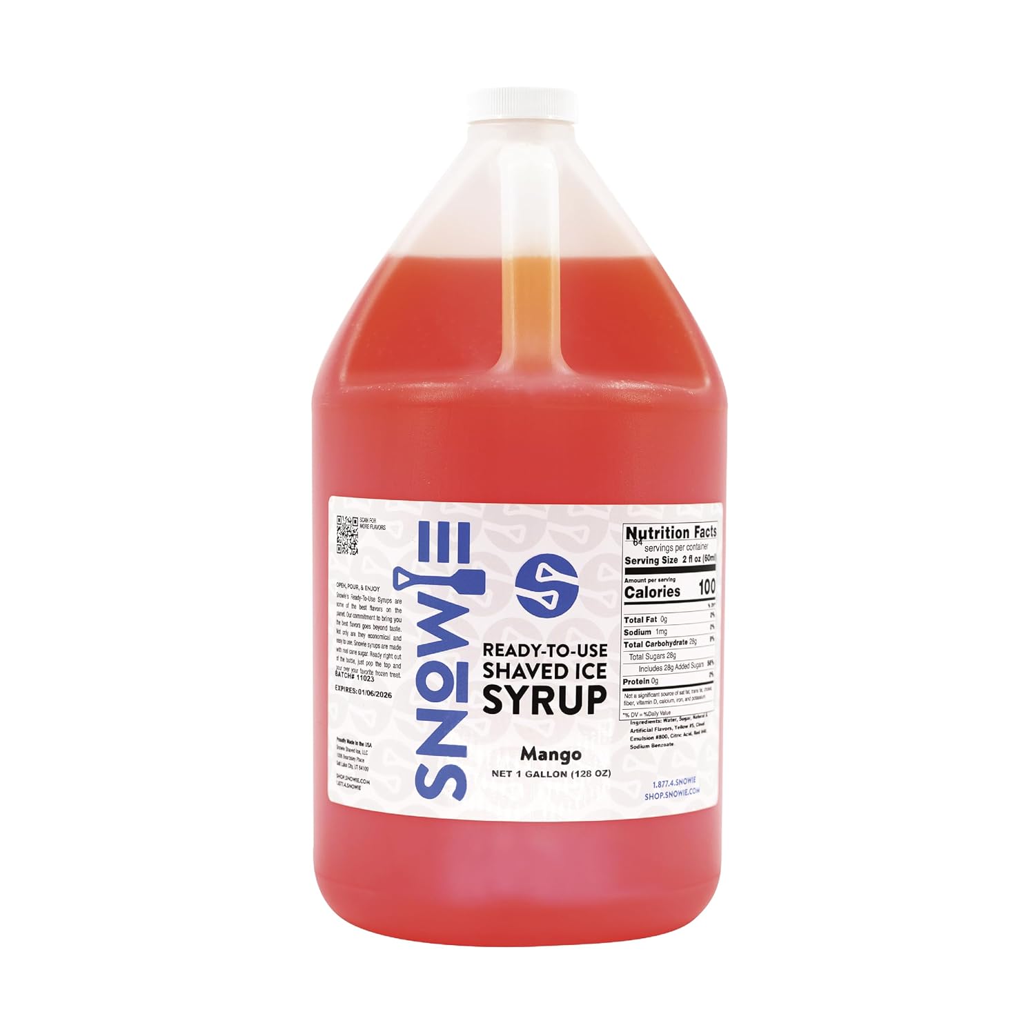 SNOWIE Ready to Use Shaved Ice Snow Cone Syrup - Gallon (Cotton Candy Pink)