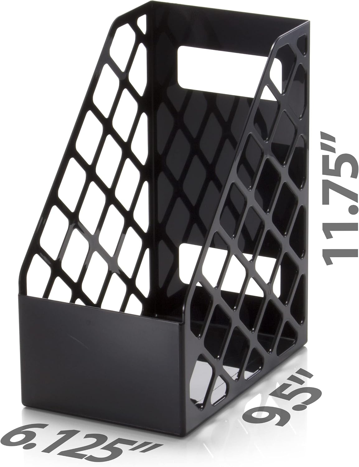 Officemate Recycled Large Magazine File, Black, 6 Each (26083)