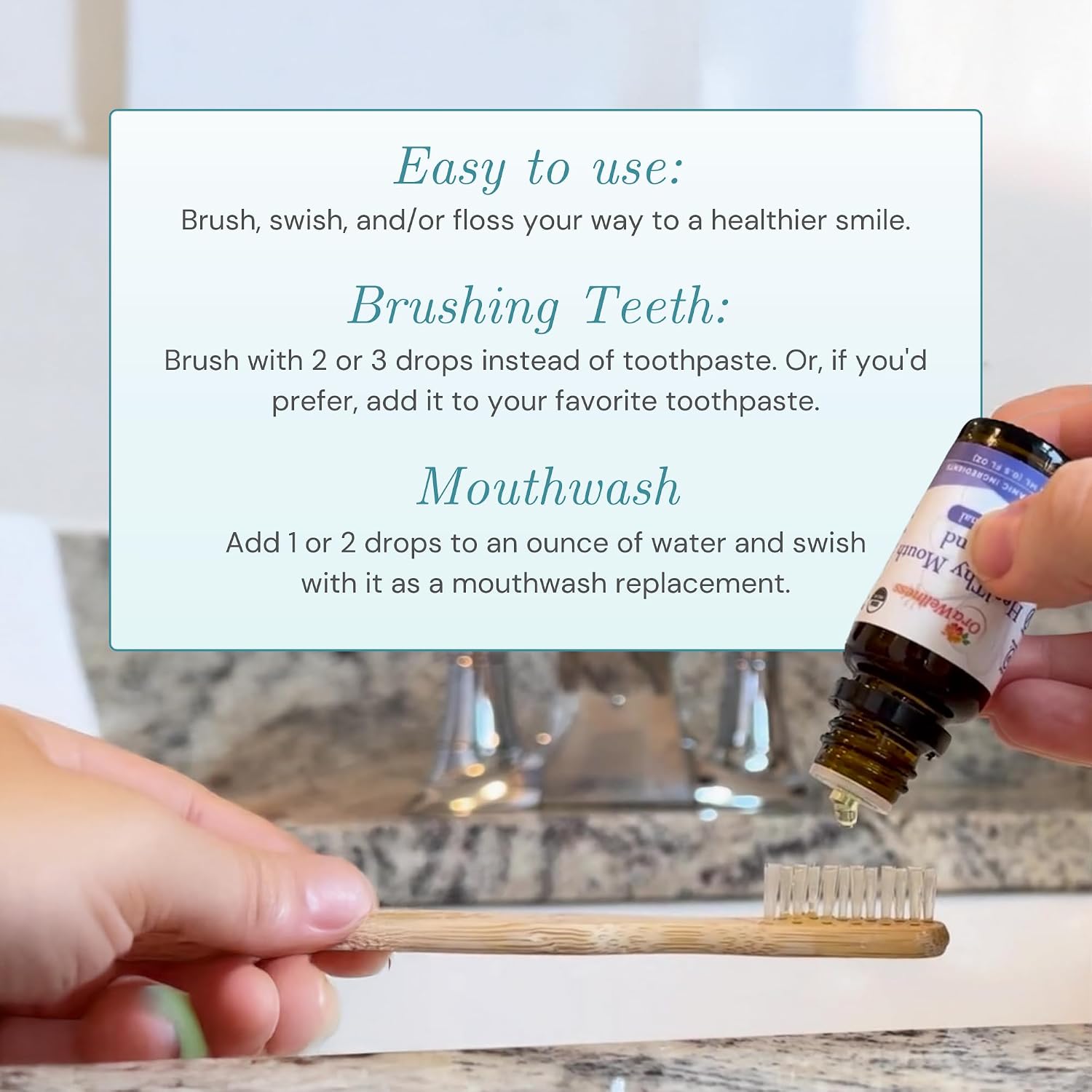 OraWellness Nut Free Healthy Mouth Blend Organic Tooth Oil, Fluoride Free | Made in the USA with Essential Oils, Natural Toothpaste & Mouthwash Alternative, Supports Healthy Mouth, Teeth & Gums, 3 Pack