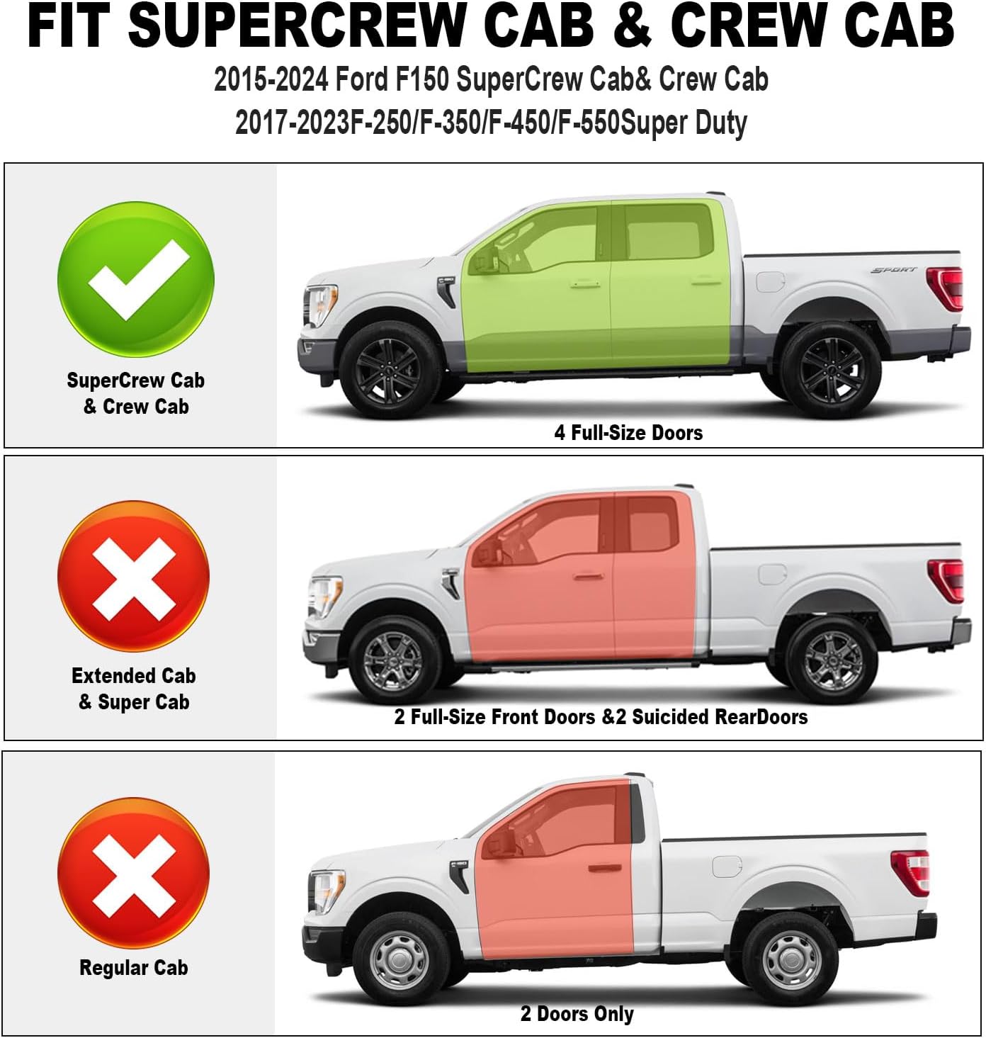 Foldable Under Seat Storage Box for Ford F-150 2017-2025 and F-250/F-350/F-450/F-550 Super Duty | Crew Cab |FOR Ford F150 Accessories Truck bed