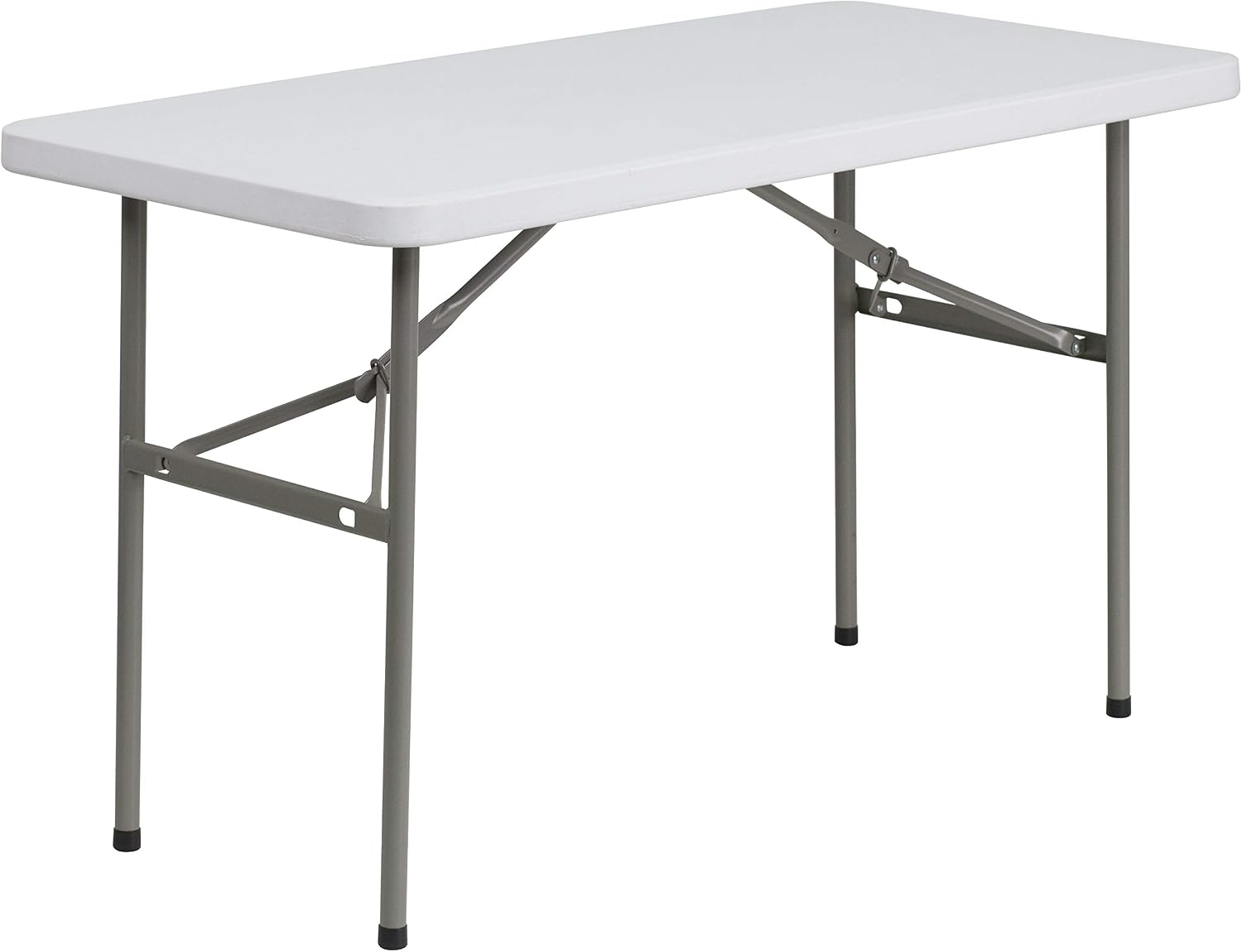 Flash Furniture 5-Foot Granite White Plastic Folding Table | Lightweight, Easy Storage, Commercial Grade