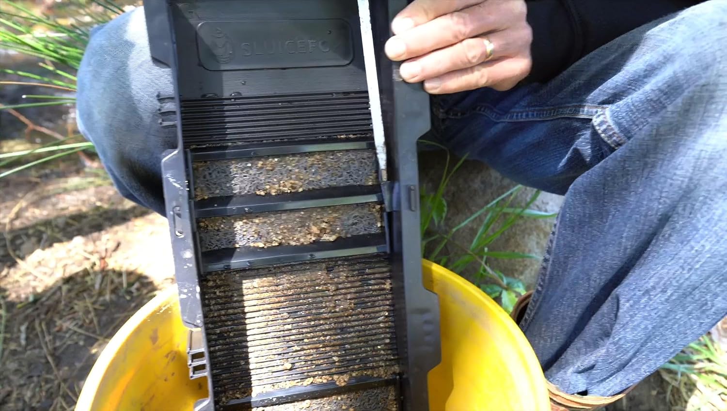 Portable Expandable Sluice Box for Gold Mining and Prospecting; Includes Miner's Moss, Hungarian Style riffles, and deep V riffles. Essential Tool for Gold panning Kits
