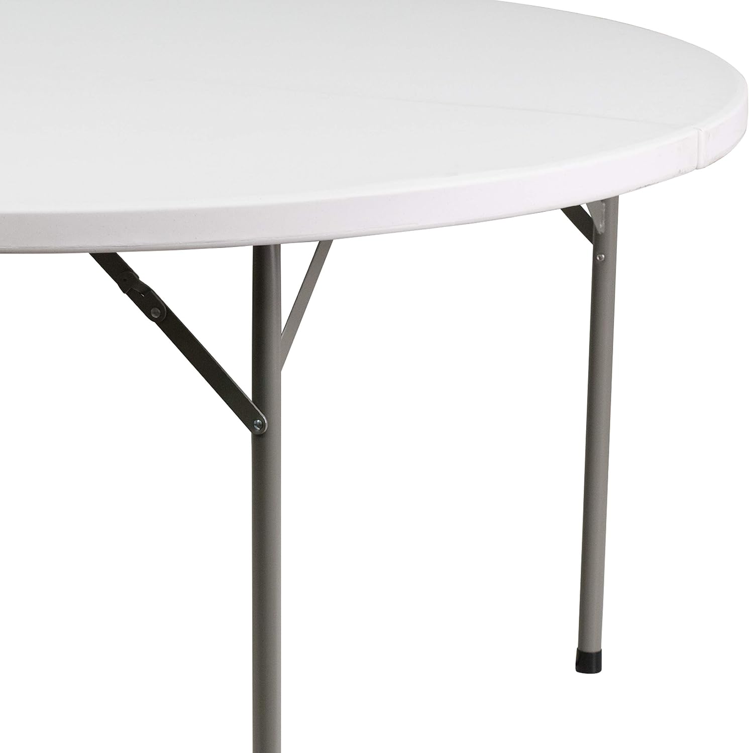 Flash Furniture Elon 5' Round All-Occasion Plastic Folding Event Table, Foldable Portable Banquet Table for Indoor/Outdoor Events, White | Lightweight, Easy Storage, Commercial Grade