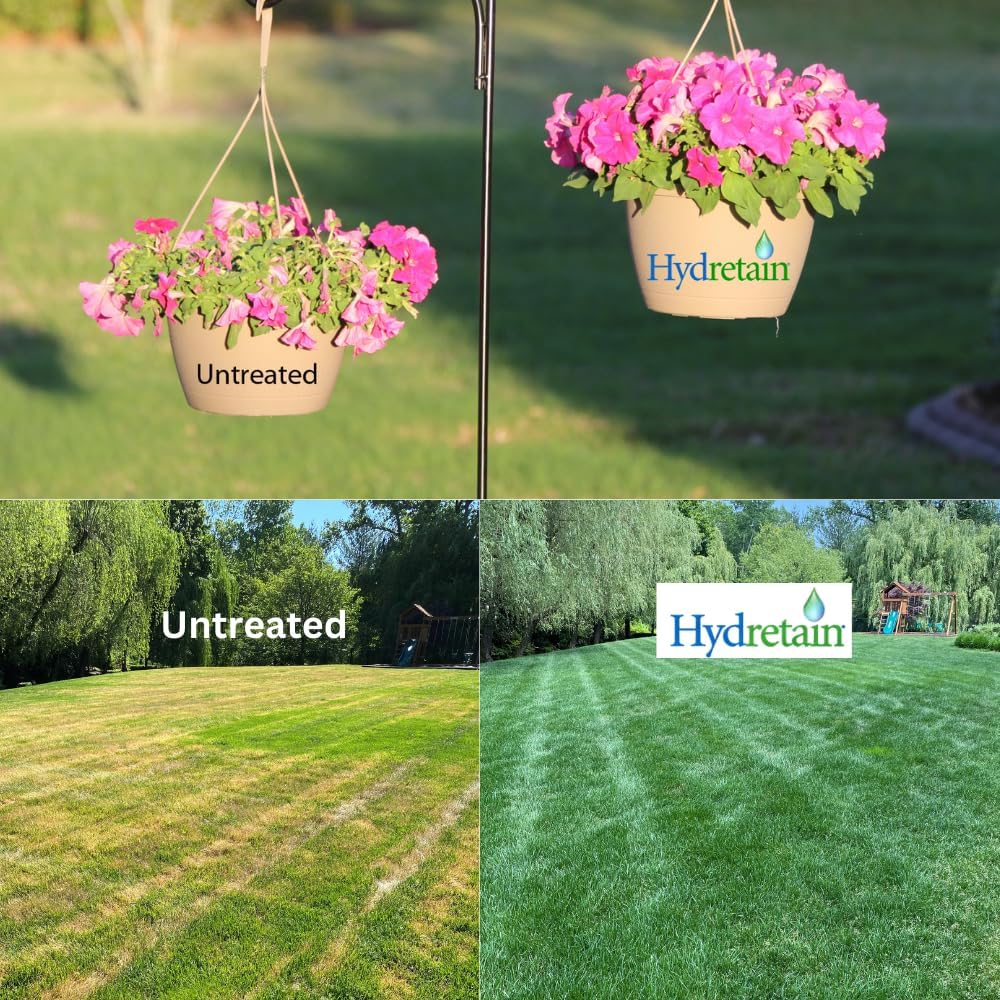 Hydretain Root Zone Moisture Manager — Converts Soil Moisture to Plant-Usable Water for Drought Protection — Reduce Watering 50%, 3-Month Residual, 5,000 Sq Ft Coverage (32 Fl Oz. RTS) | Patented humectant, ready-to-spray, 3-month residual, up to 5,000 s…