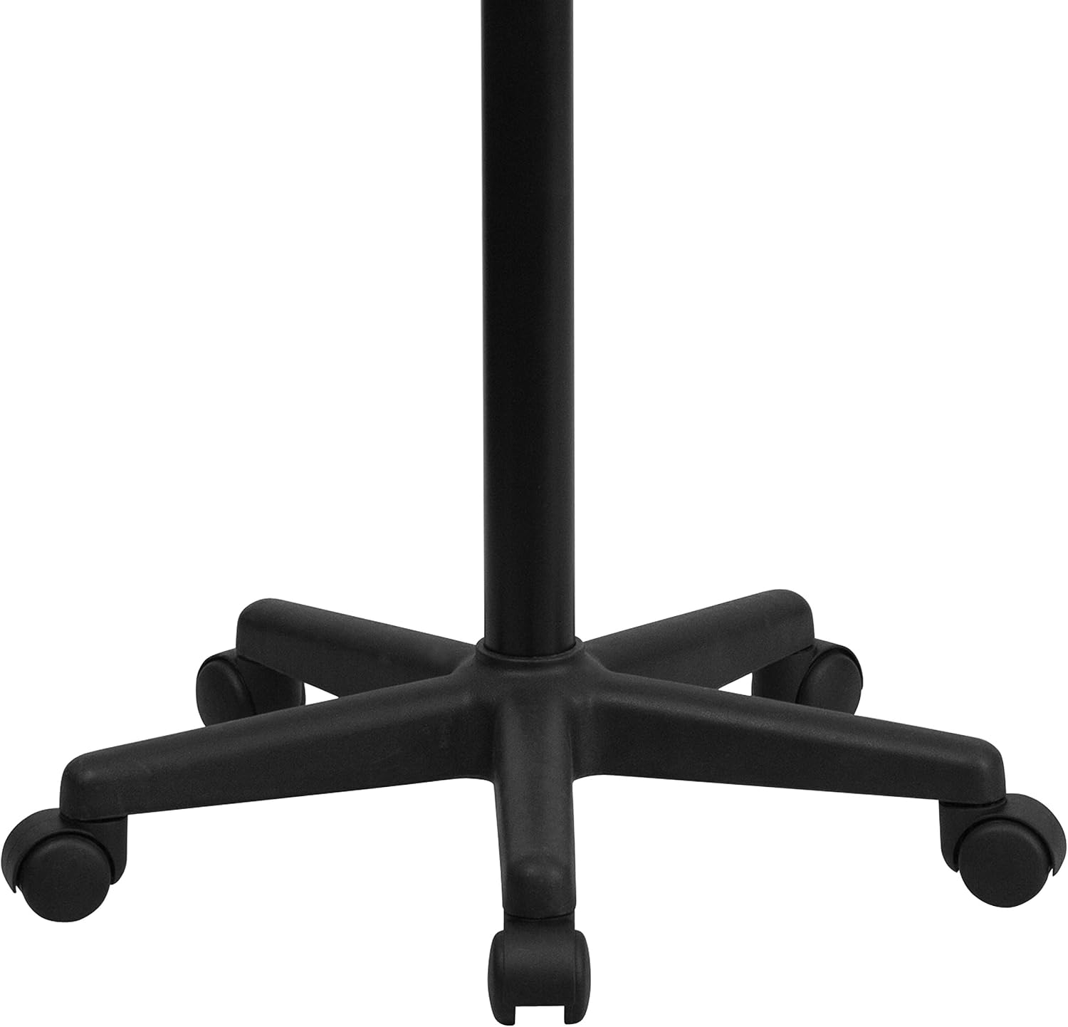Flash Furniture Eve Sit to Stand Mobile Laptop Desk/Speaker's Lectern with Wheels, Modern Height-Adjustable Portable Standing Computer Desk, Black | Heavy Duty Nylon Base, Dual Wheel Casters
