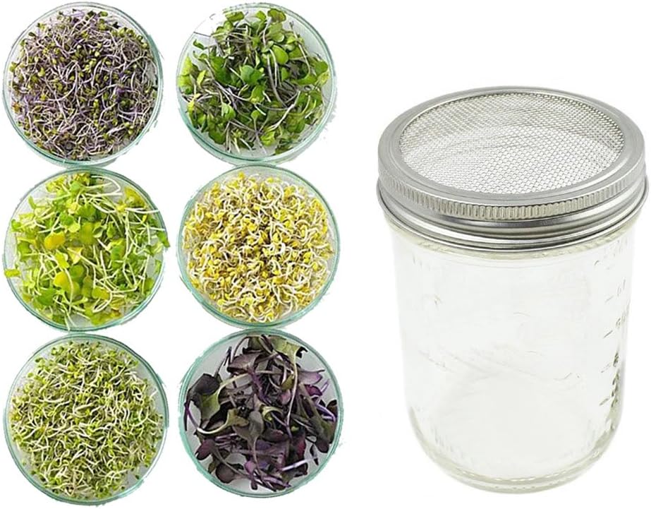 Stainless Steel Sprouting Stands, Sprouting Holder for 32 OZ Mason Jar Lid Holder. Used to make Sprouts, Broccoli