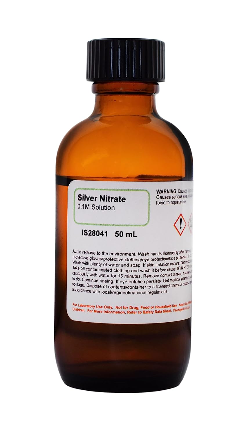 ALDON Innovating Science Silver Nitrate Solution, 0.1M, 50mL - The Curated Chemical Collection