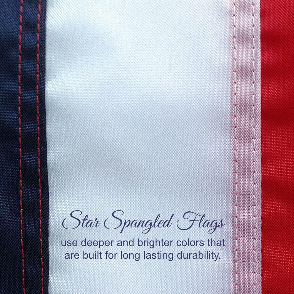 American Flag 4x6-100% Made In USA using Tough, Long Lasting Nylon Built for Outdoor Use, Featuring Embroidered Stars and Sewn Stripes plus Superior Quadruple Stitching on the Fly End