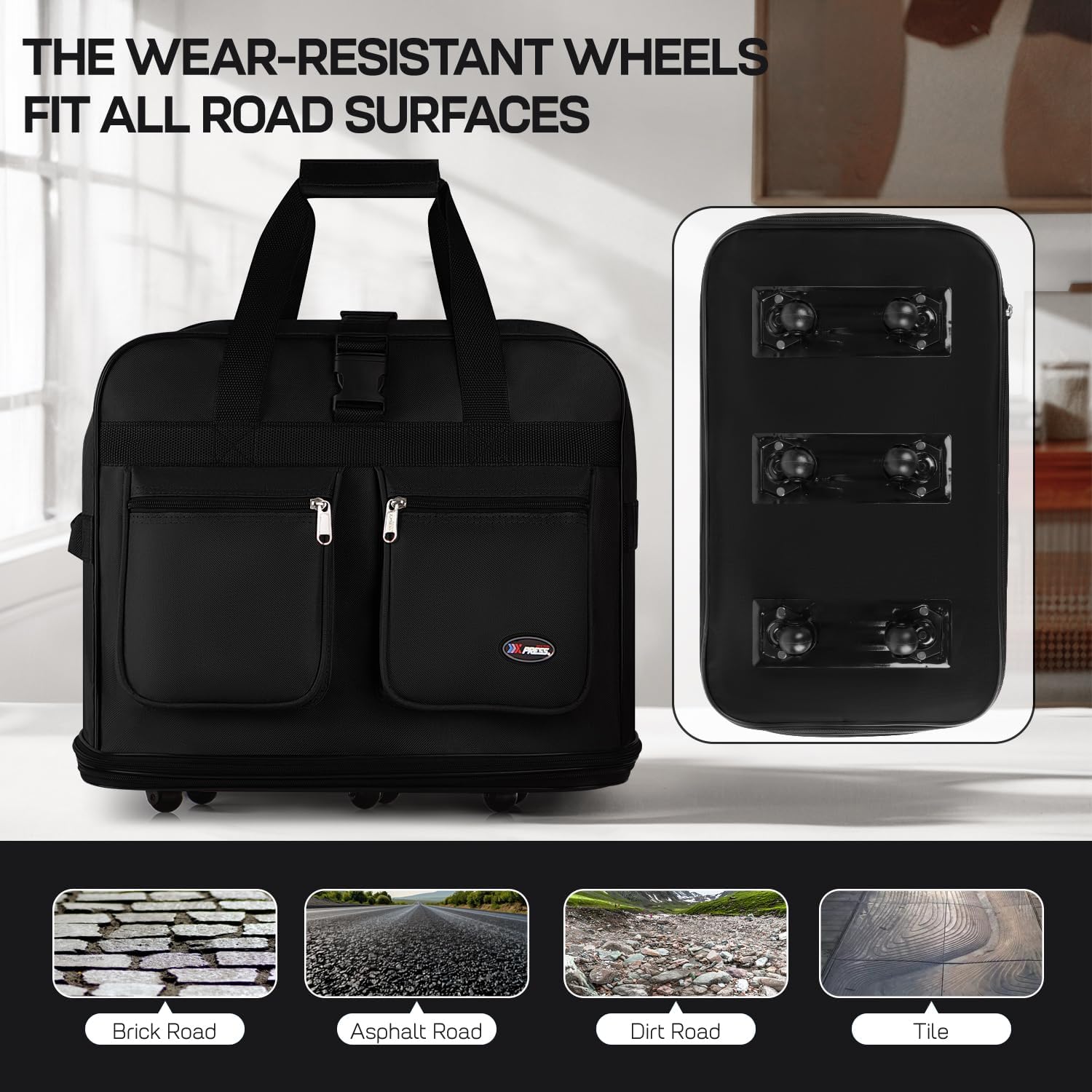 40'' Expandable Rolling Duffel Bag Suitcases w/Wheels,Foldable Luggage Bag