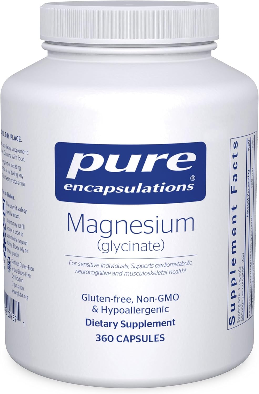 Pure Encapsulations Magnesium (Glycinate) - Supplement to Support Stress Relief, Sleep, Heart Health, Nerves, Muscles, and Metabolism* - with Magnesium Glycinate - 360 Capsules | Supplement to Support Stress Relief, Sleep, Heart Health, Nerves, Muscles,…