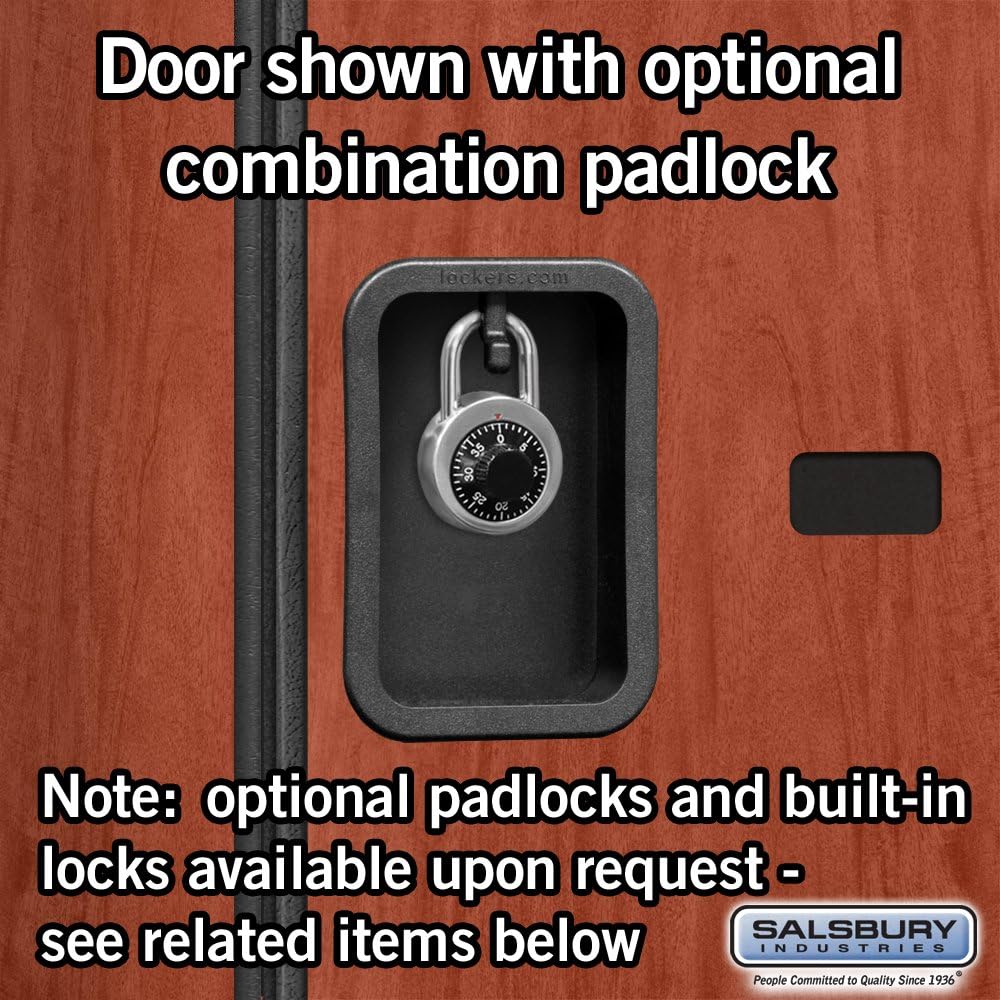 Salsbury Industries 2-Tier S-Style Extra Wide Designer Wood Locker with Three Wide Storage Units, 6-Feet High by 18-Inch Deep, Mahogany