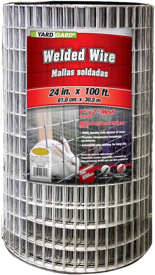 YARDGARD Galvanized Welded Wire Fence, 2 x 1-In. Mesh, 24-In. x 100-Ft.