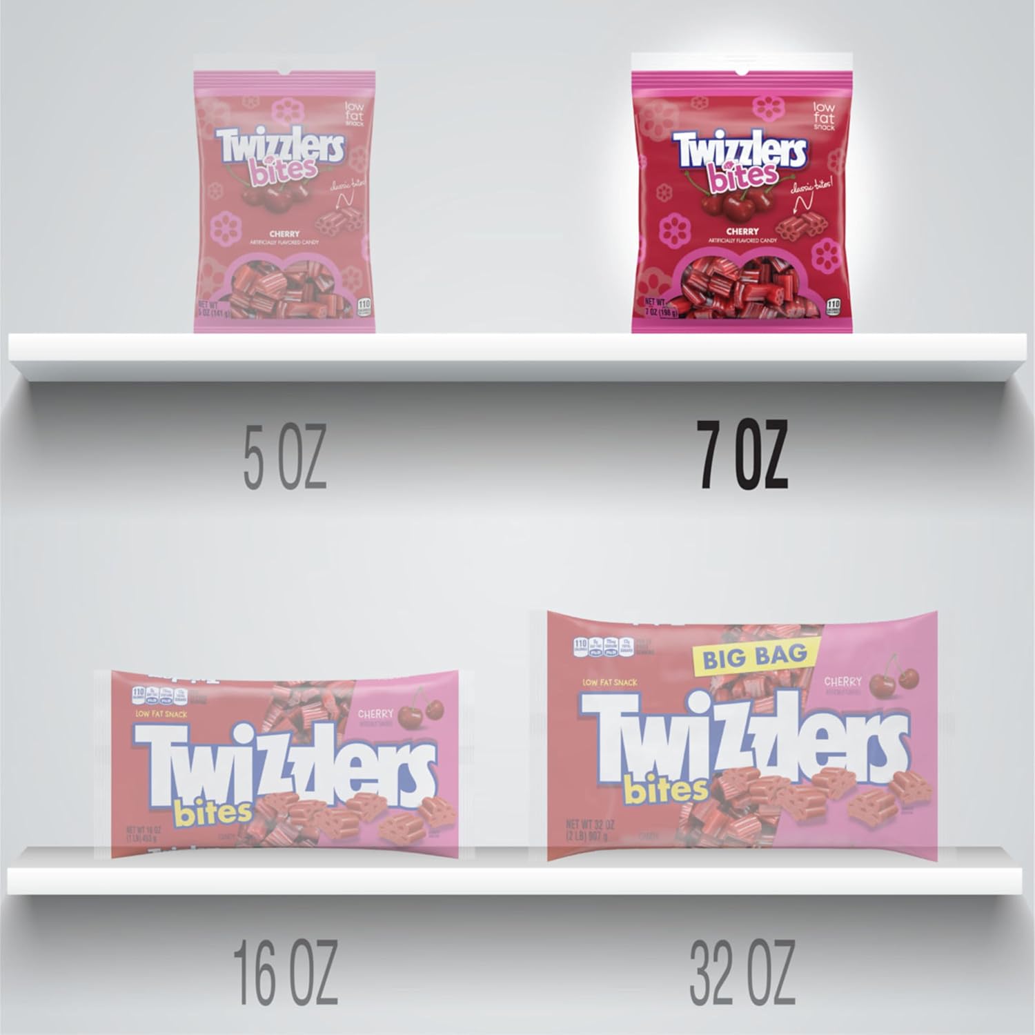 TWIZZLERS Bites Cherry Flavored Licorice Style, Chewy Candy Bag, 16 oz